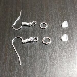 Hypoallergenic Earring Replacement Kit 3set stainless steel hooks silicone backs